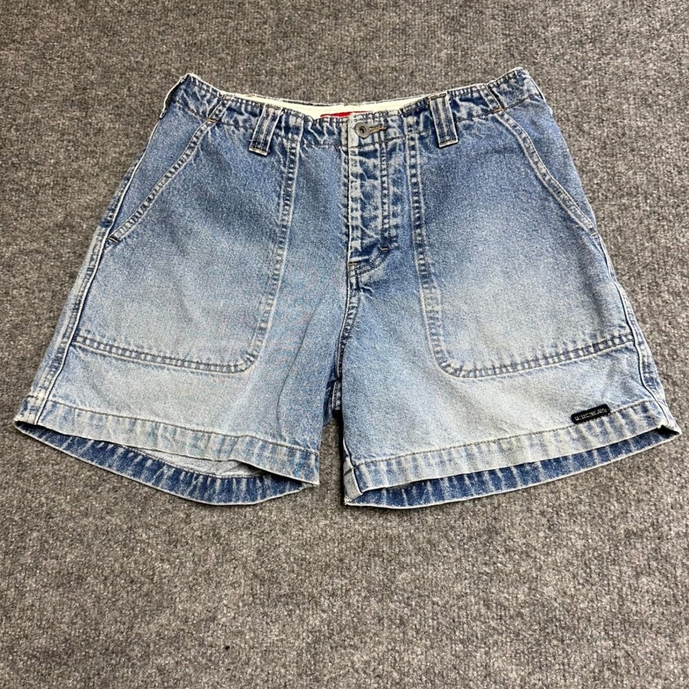 Unionbay Shorts Womens Size 5 Blue Denim Carpenter Waisted Light Wash Pocket